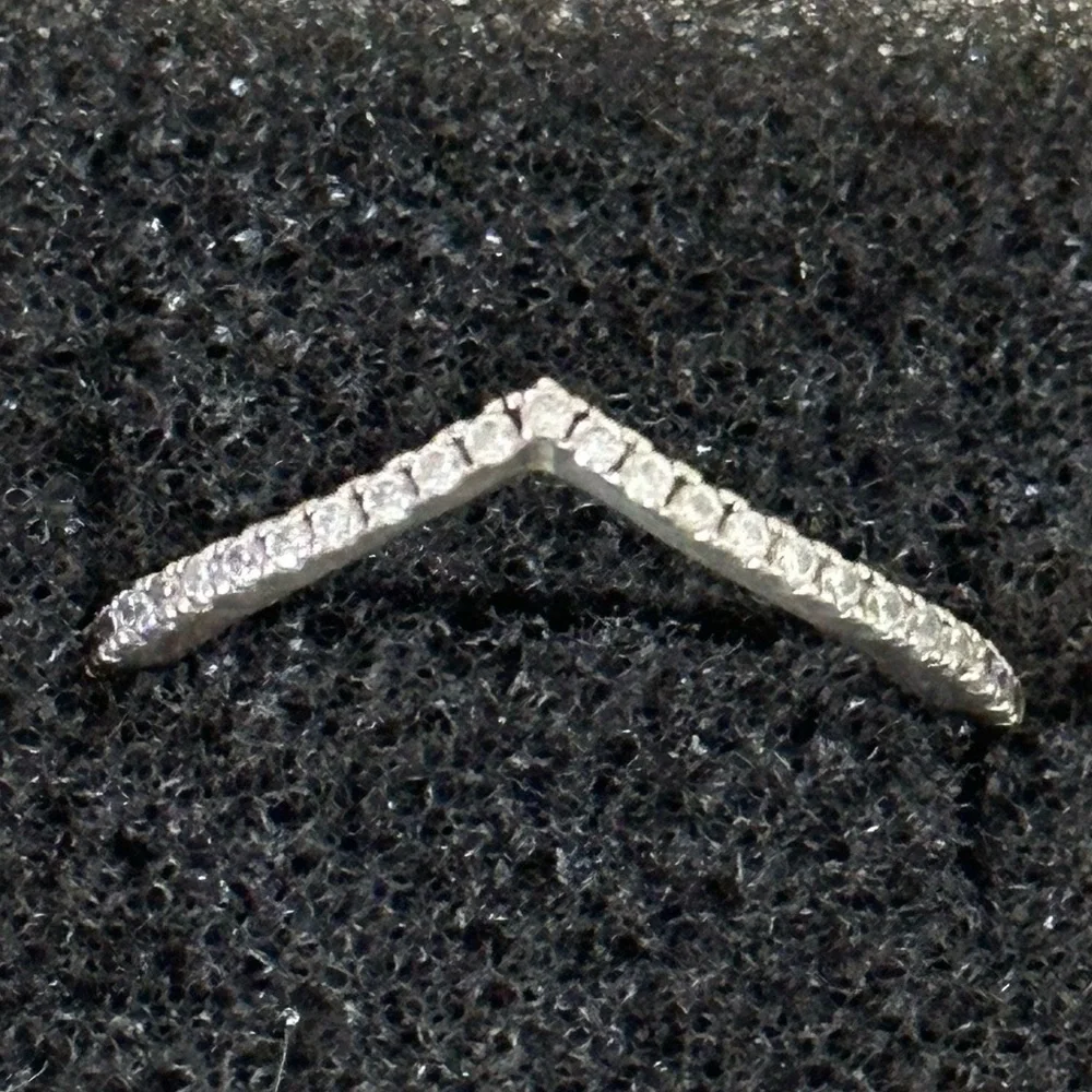 Pandora Clear CZ Wishbone Band Ring Size 8.5